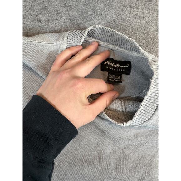 Eddie Bauer Sweatshirt Mens Large Gray Pullover Crewneck Minimalist Sporty Y2K - Picture 5 of 5